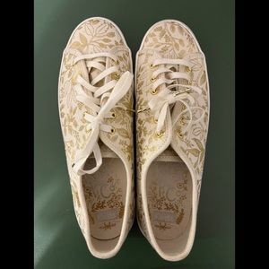 Gold floral Keds